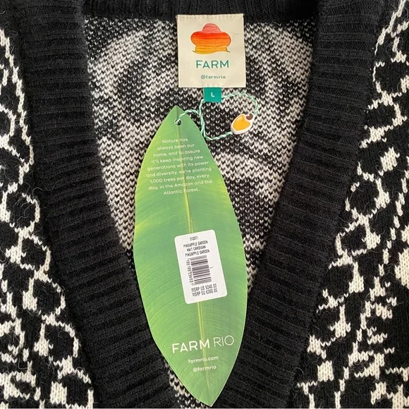 Farm Rio Pineapple Garden Knit Cardigan - Picture 10 of 12